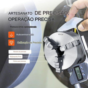 Mandril de Torno de 100mm com 3 Garras
