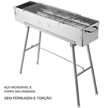 Churrasqueira a Carvão para Churrasco de 80x17cm