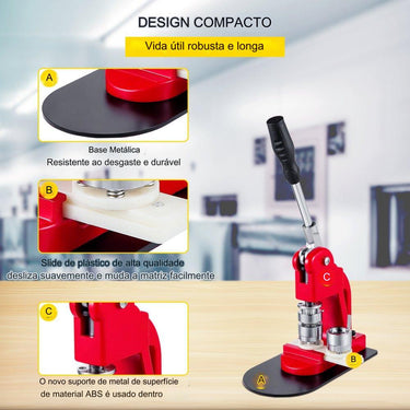 Máquina de Botões  - 25mm com 500 Botões em Branco