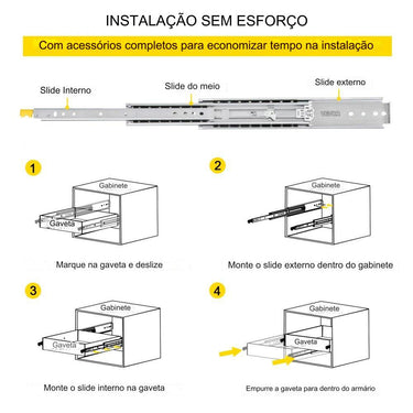 Trilho de Gaveta - 132-264.2cm