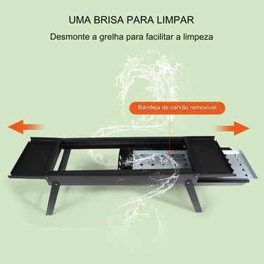 Churrasqueira a Carvão Portátil 57x22cm