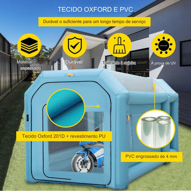 Cabine de Pintura Inflável 4x2.5x2.2m - Spray Booth