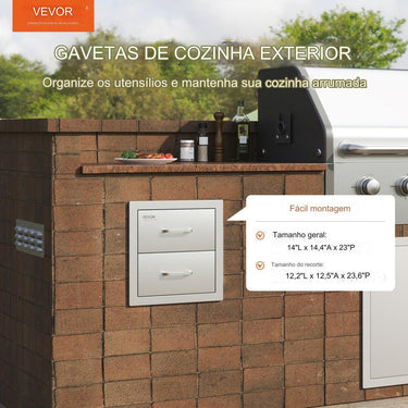 Gaveta Dupla para Churrasqueira - 37x36cm