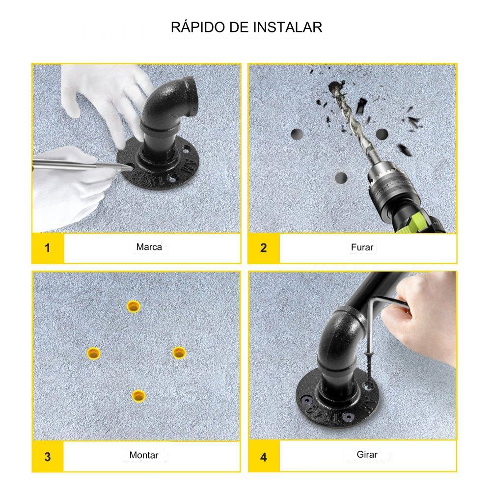 Corrimão Retrô de Tubulação d'Água Meiabrigo de Aço Carbono Fosco 9