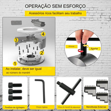 Chuck de Torno (K11-160mm 3-Jaw)