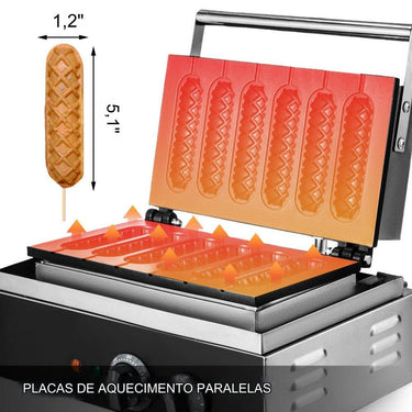 Máquina de Waffles Elétrica Antiaderente de 1500W