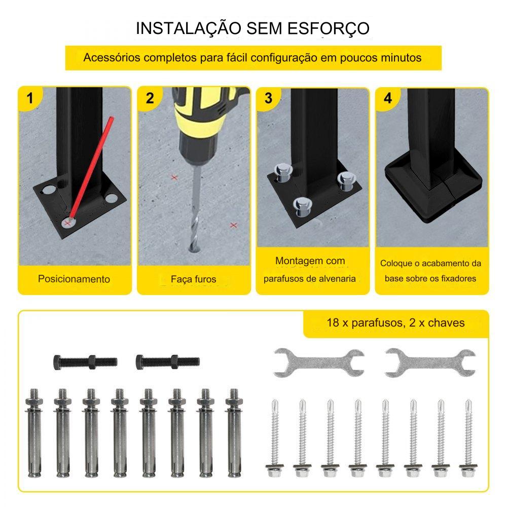 Corrimão de Ferro para 1 ou 2 Degraus 50x13.5x108cm