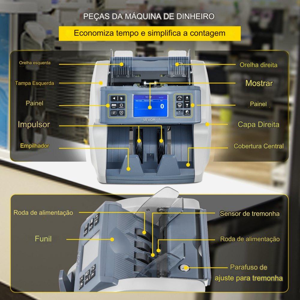 maquina de contar dinheiro  notas rápido - 800 peças/min