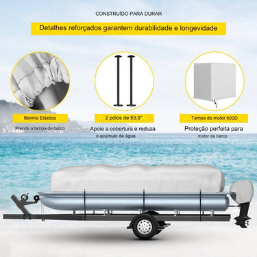 Capa para Pontão de Barco (25-28 pés 600D Oxford)
