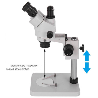 Microscópio Estéreo de Simultaneidade Trinocular 3.5x-90x