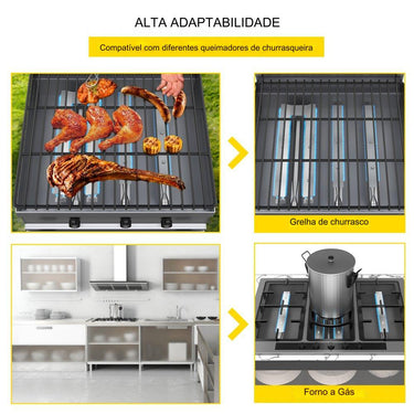 Queimador Universal em Aço Inoxidável para Grelhador a Gás - 610x50x50mm