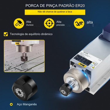 Motor de Fuso 4KW CNC (Arrefecimento a Ar)