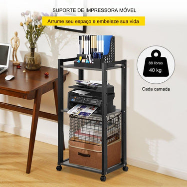 Carrinho Impressora Ajustável  - Uso Escritório