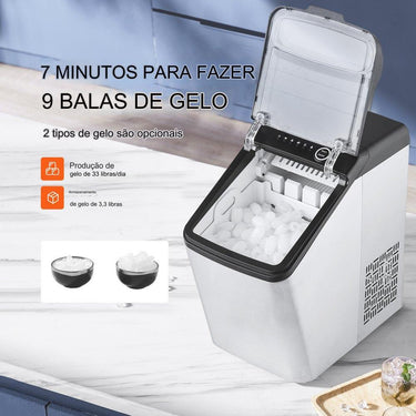 Máquina de Gelo em Cubos (Aço Inoxidável 15 kg/24h)