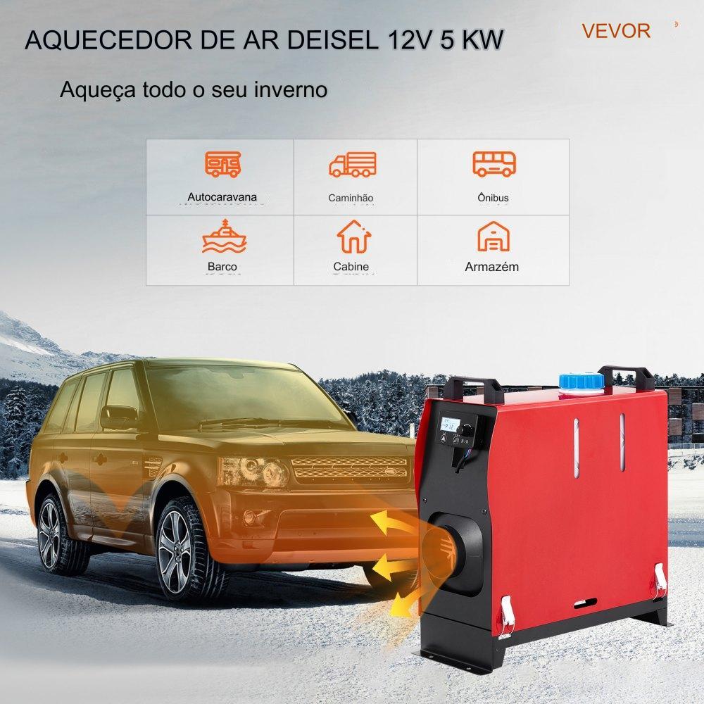 Aquecedor Integrado a Diesel 5KW 12V com LCD