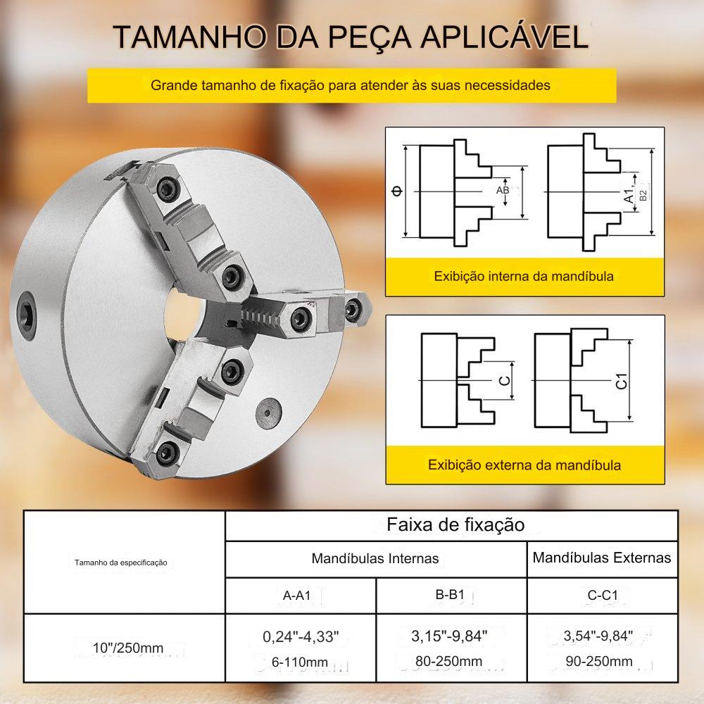 Chuck de Torno (K11-250mm 3-Jaw)