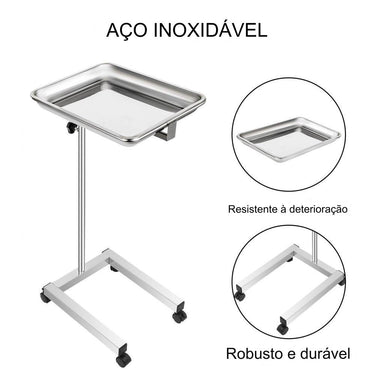 Carrinho de Laboratório Ajustável 82-130cm