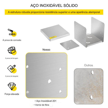 Base para Poste Ajustável 8x8 (Inox)