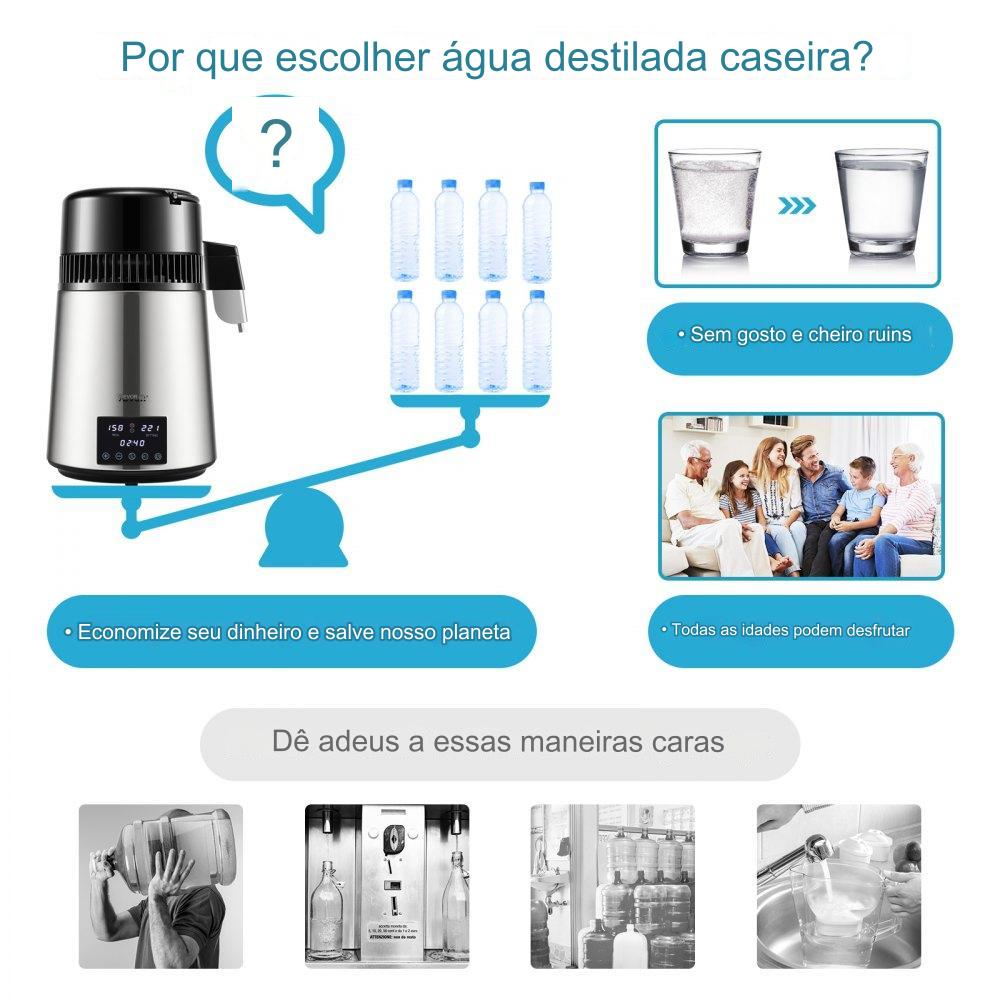 Máquina de Destilação de Água (4L Profissional)