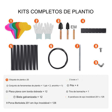 Canteiro Elevado de Metal  (240x120x60cm)