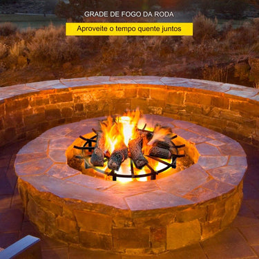 Grelha de Fogo Redonda em Ferro Fundido com Padrão Ondulado - 36 Polegadas