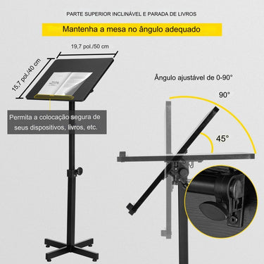 Púlpito  - altura ajustável de 765 a 109cm
