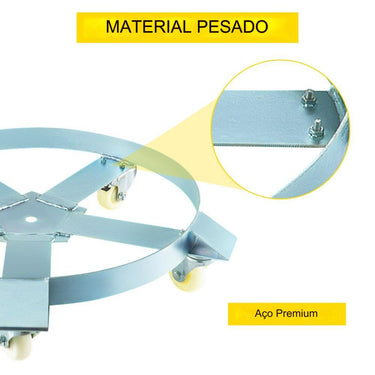 Carrinho Tambor 55 Galões  5 Rodas (2 peças)
