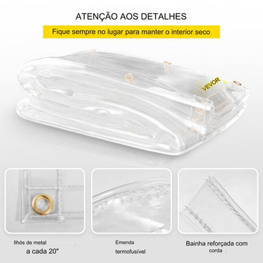 Cobertura Impermeável Transparente - Com Ilhós Aproximadamente 8.92m