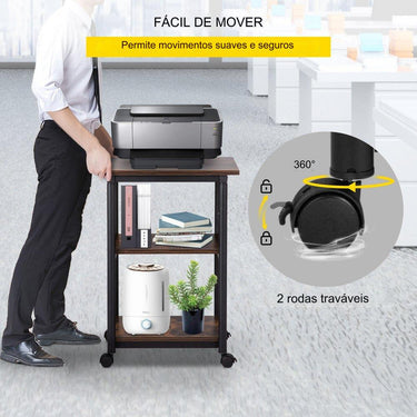 Carrinho Impressora Ajustável  - Rodas Traváveis