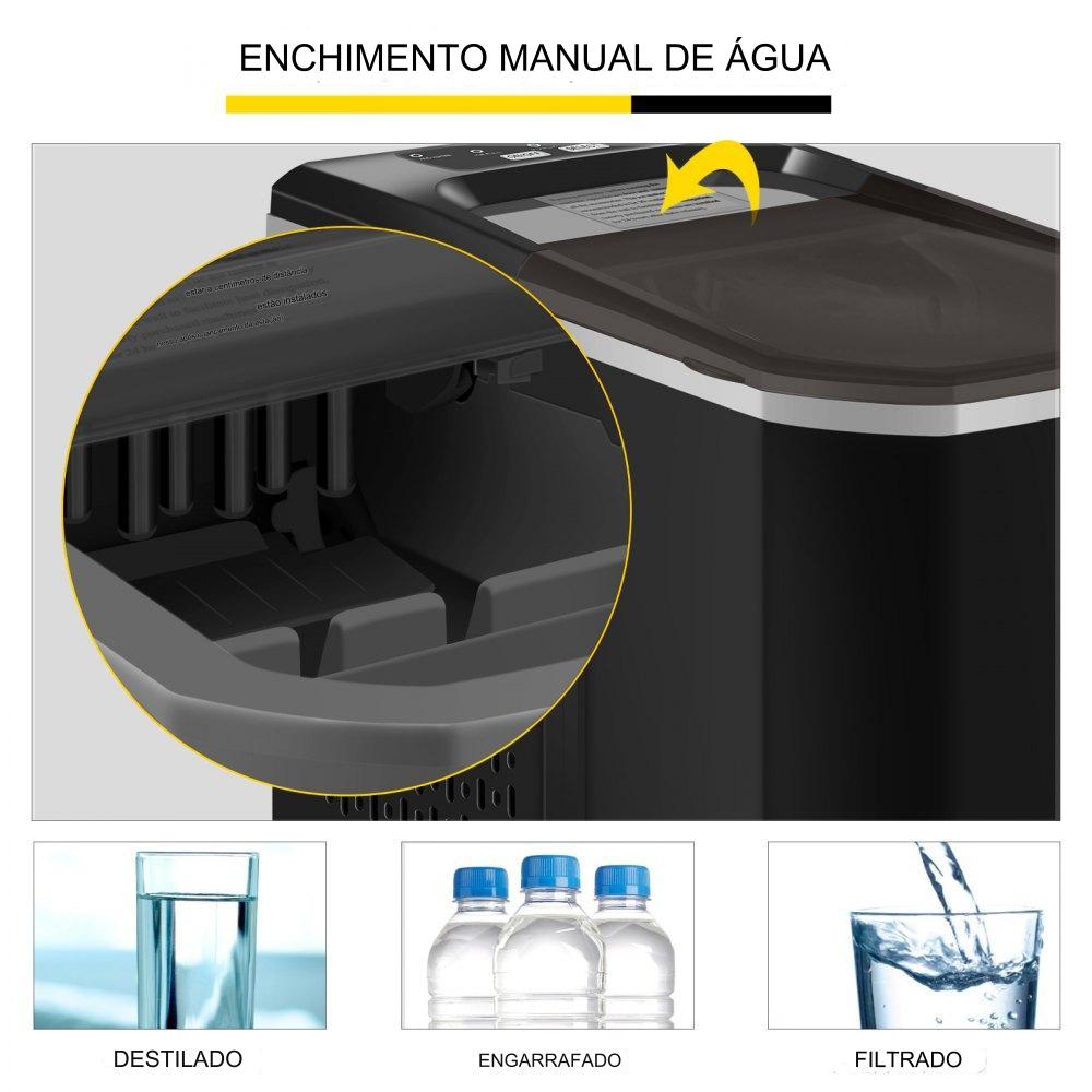 Máquina de Gelo em Cubos (2.2L 12kg/24h)