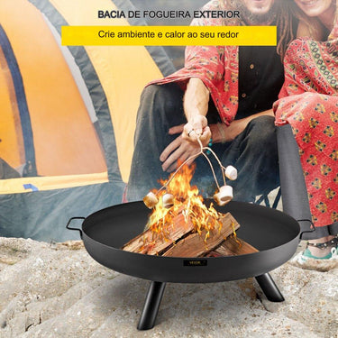 Fogueira de Aço Carbono - 70.5cm para Jardim e Churrasco