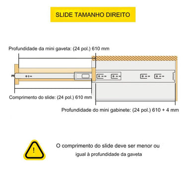 Trilhos de Gaveta de Extensão Total - 610mm