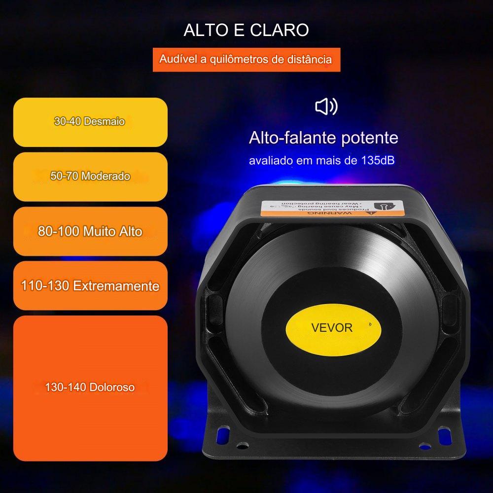 Alarme de Carro (400W 8 Tons Controlo Remoto)