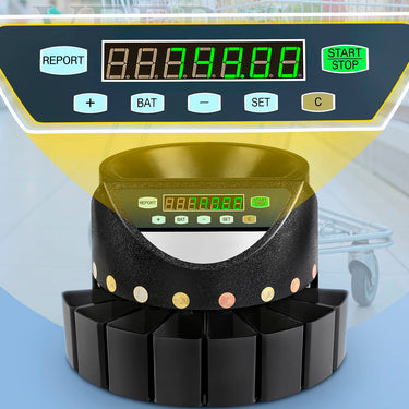 Máquina de contar moedas dinheiro