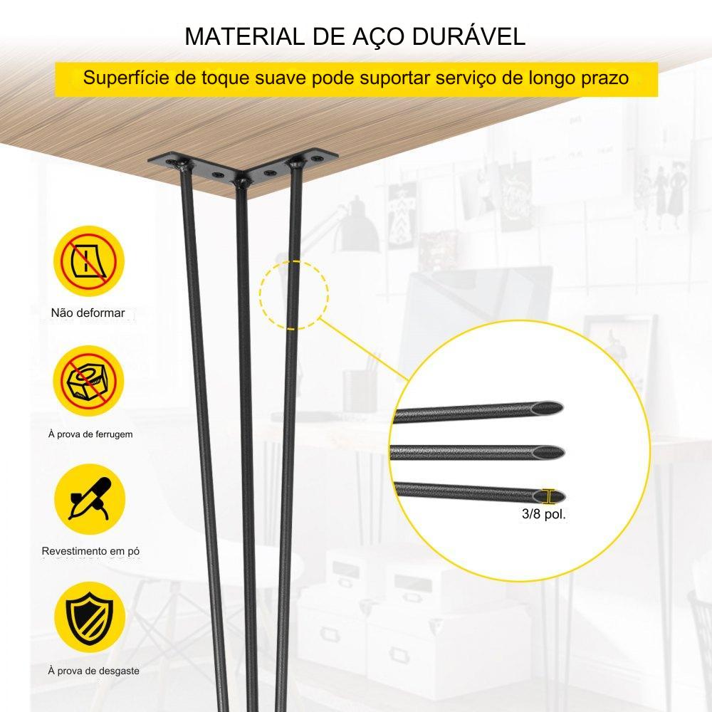 Conjunto de 4 Pernas de Mesa em Aço Carbono de 457cm