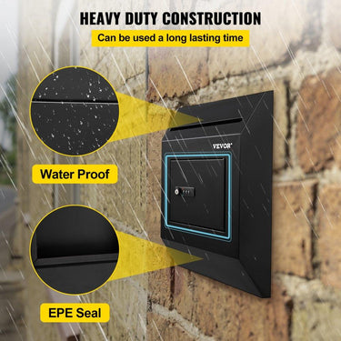 Caixa de doações de aço  - caixa preta com chave