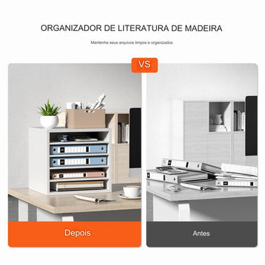 Organizador de mesa A4 packable - branco (5 compartimentos)