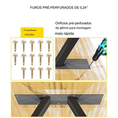 Conjunto de 2 Pernas para Mesa com Capacidade de Carga de 544kg