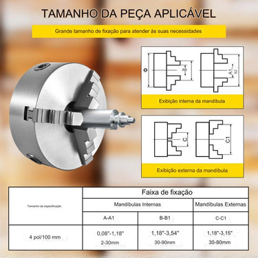 Chuck de Torno (K11-100 4-Jaw)