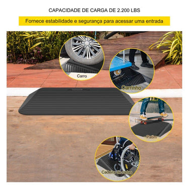 Rampa de Borracha para Cadeira de Rodas  90.2x45x7.5cm