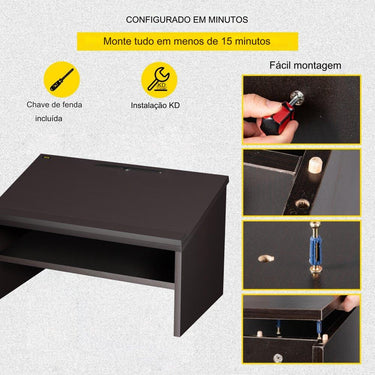 Púlpito móvel  - 49cm de altura com rodas e gaveta