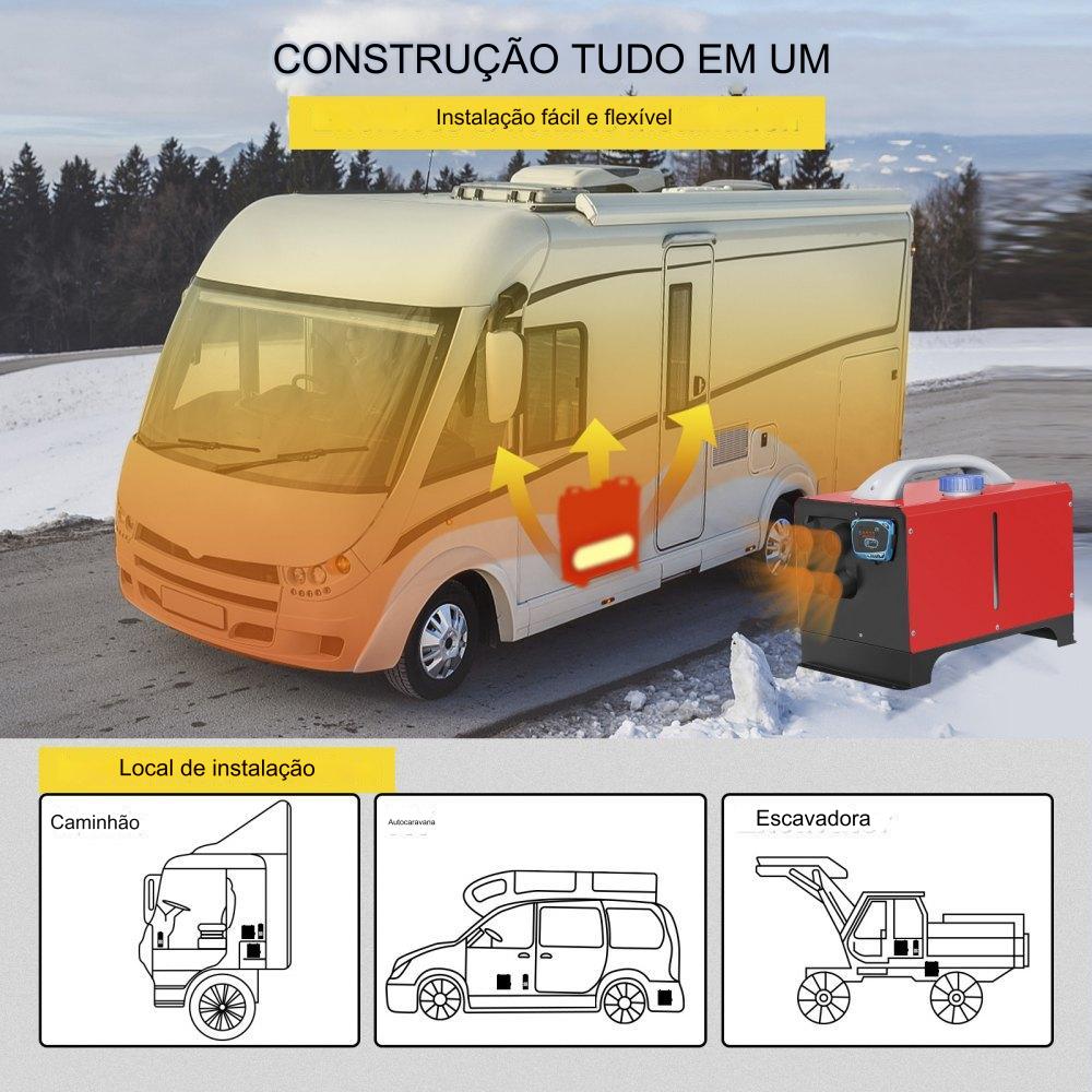 Aquecedor a Diesel 5KW 12V com Quatro Saídas de Ar