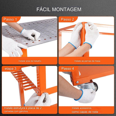 Mesa de Soldadura Móvel  91.4x61cm Capacidade de 272kg