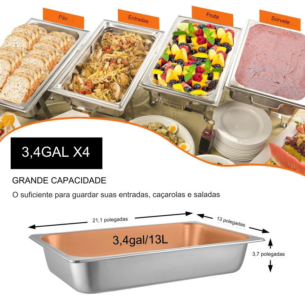 Conjunto de 4 Recipientes Gastronorm GN1/1 com Tampa