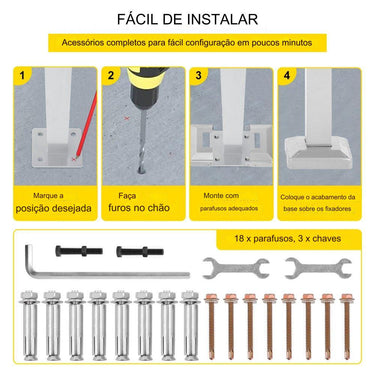 Corrimão de Ferro Forjado  - para 2-3 Degraus de Escada