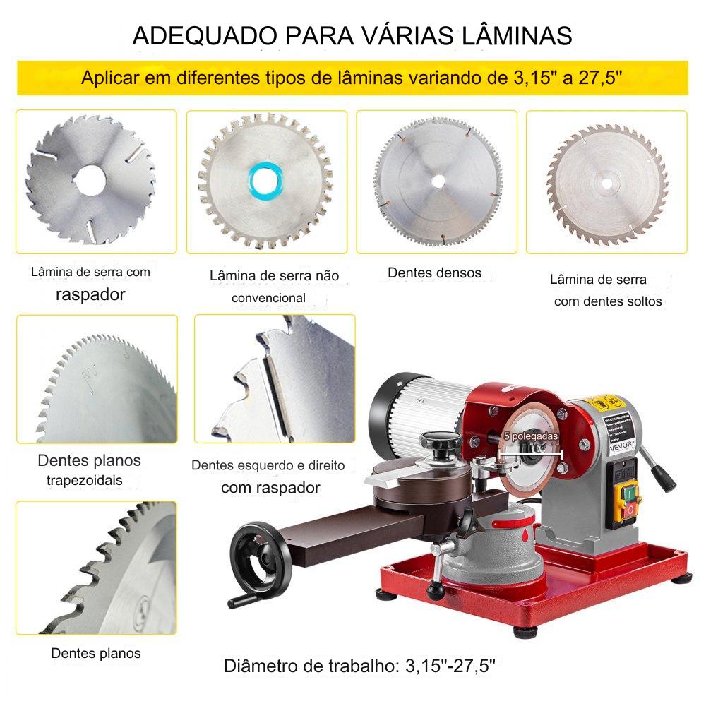 Afiador de Lâminas de Serra 370W - Sistema de Refrigeração