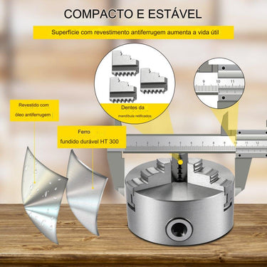 Mandril de Torno K11-100 - 4 Garras 100mm