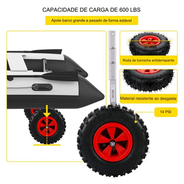 Rodas Traseiras para Barco insuflável (12" 272kg)