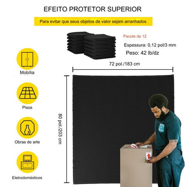 Cobertores de Mudança de 203x183cm -  (12 unidades)