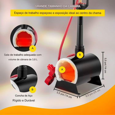 Forno a Gás de 1300°C para Forja com 38L